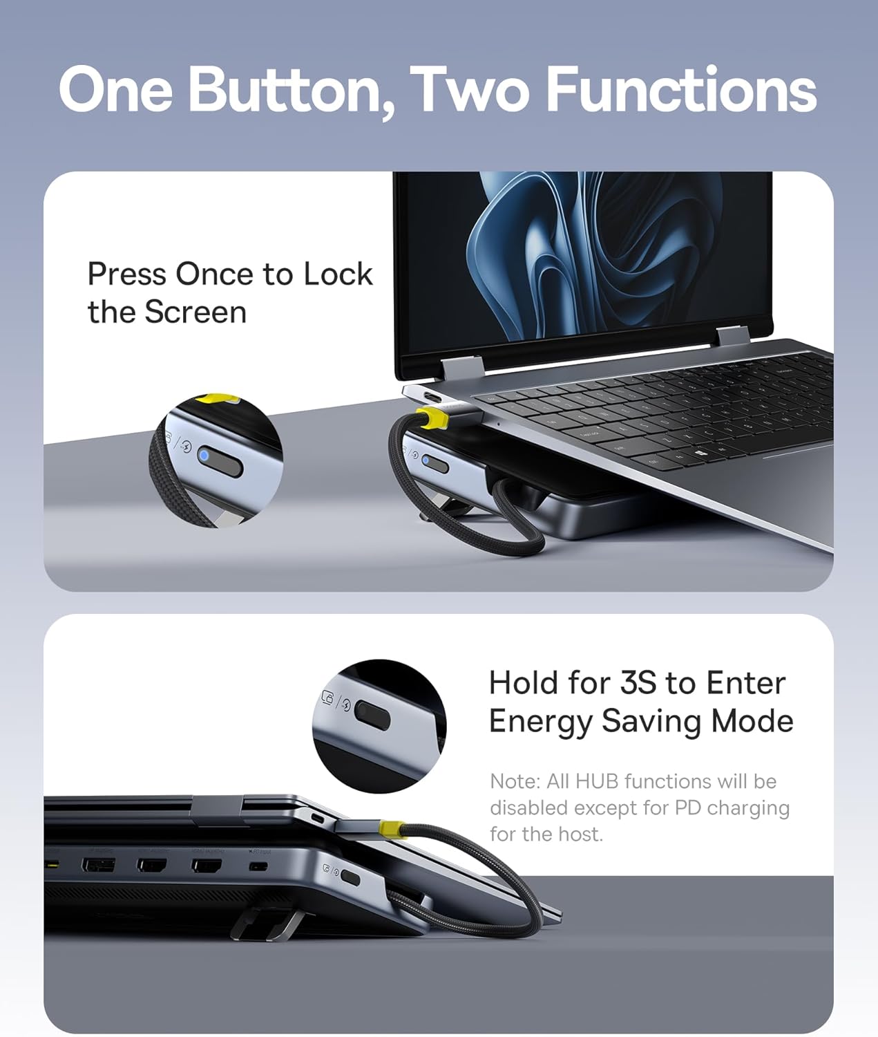 Baseus IT USB Hub 12-in-1 Laptop Docking Station 2xUSB-C/2x4KHDMI/1x4KDP/2xUSBC/3xUSB-A/SD/RJ45/PD100W