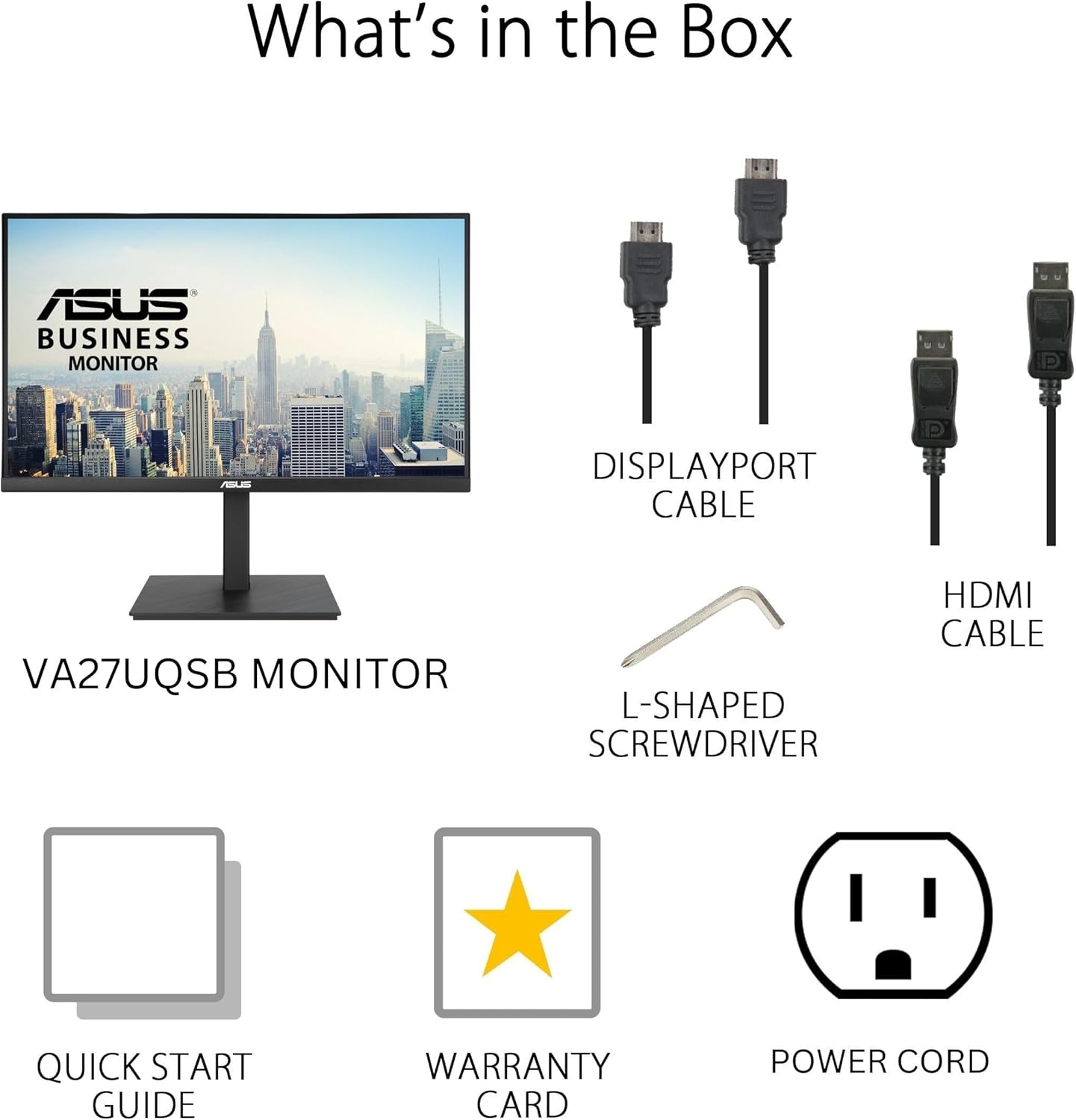 ASUS Monitor Business 27'' 4K 60Hz HDR10 Frameless Ergonomic Speakers VA27UQSB