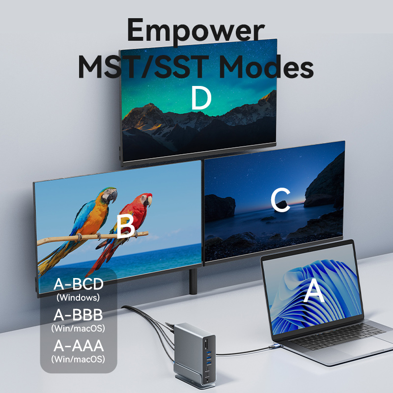 Vention HUB USB-C 8xUSB/2xHDMI/DP/MST/RJ45/SD/3.5mm/PD TPUH0