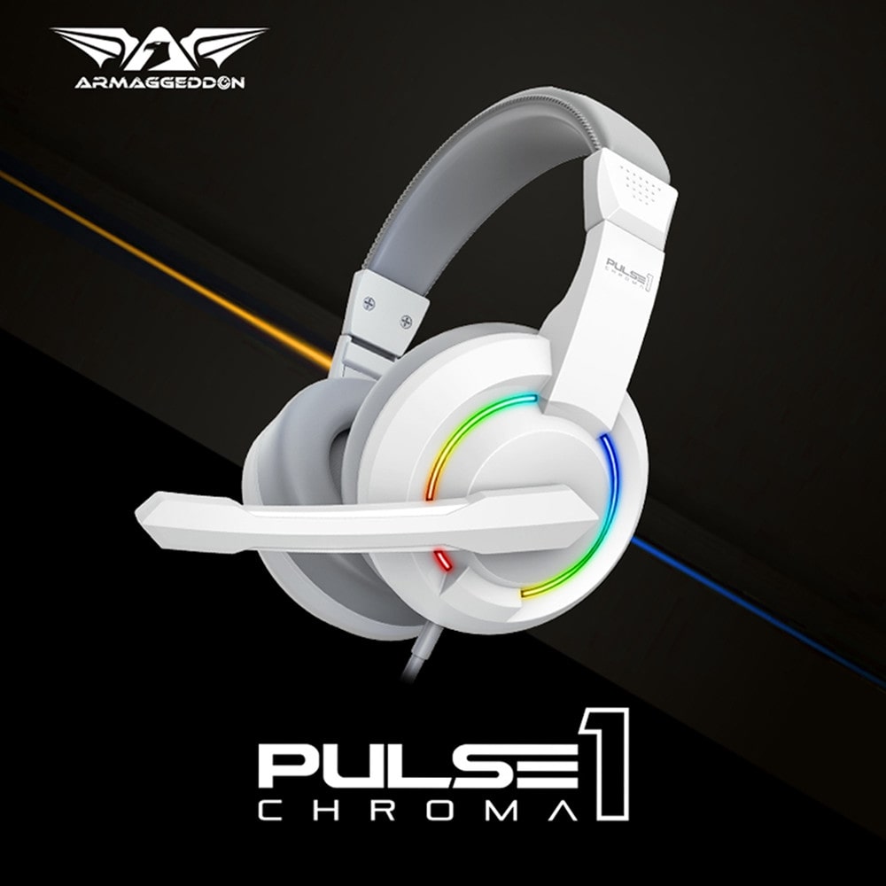 Armaggeddon PULSE 1 Chroma Gaming Headset 3.5mm 2.1 40mm White