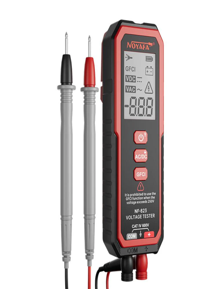 Noyafa Voltage Tester for AC/DC Wide Voltage Range, GFCI Functionality with LED Light NF-823