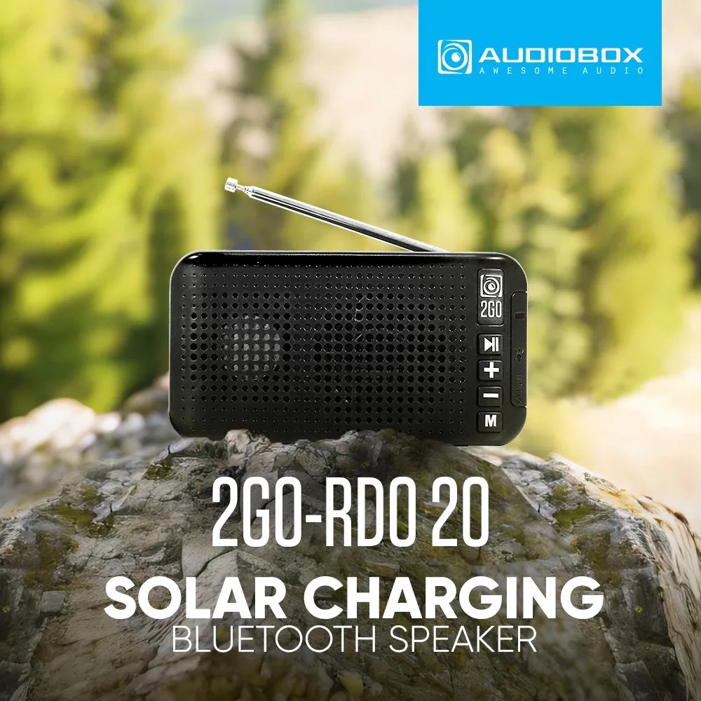 SonicGear AudioBox 2GO-RDO20 Portable Solar & USB Rechargeable FM Radio with Bluetooth & Torchlight