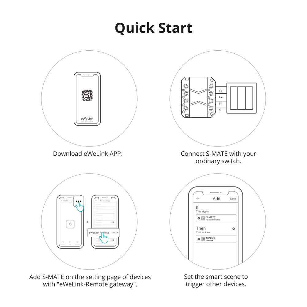Sonoff S-Mate 16A Wifi Smart Switch (no neutral,aller retour)