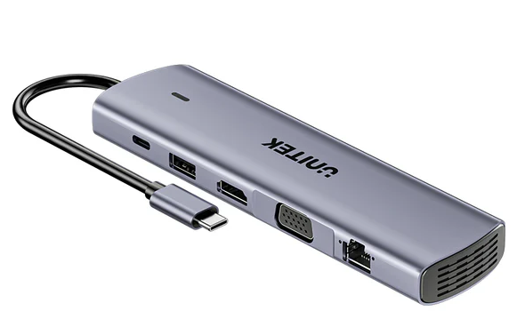 Unitek USB-C Hub USB3.0 HDMI/VGA/Gb/SD/Audio/PD100W D1113B