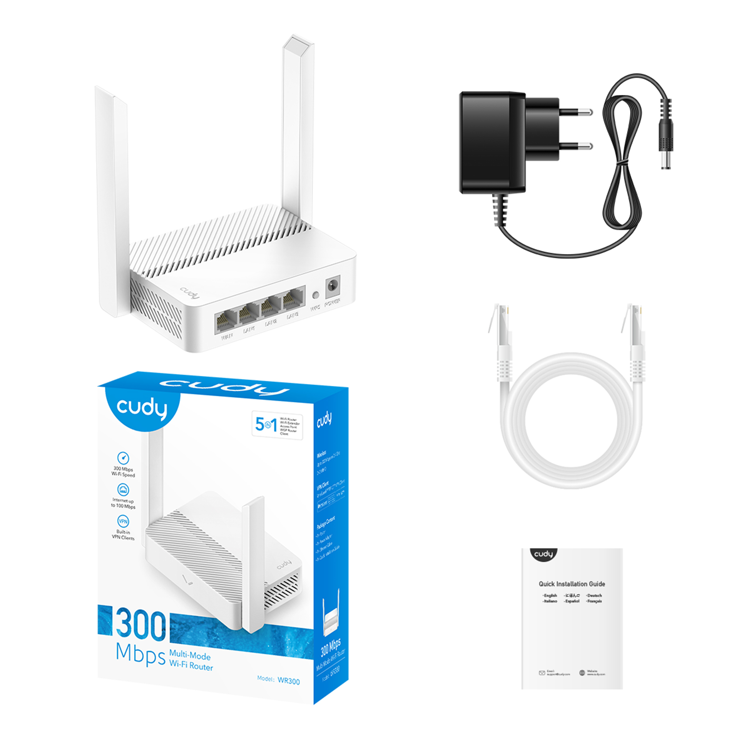 Cudy Router N300 Wi-Fi WR300
