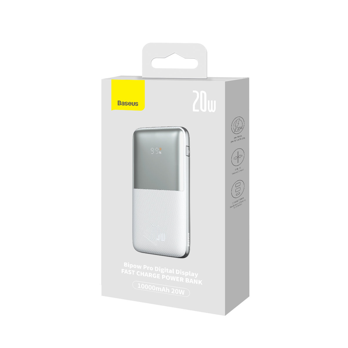 Baseus Powerbank 20W 10000mAh Display Bipow Pro White