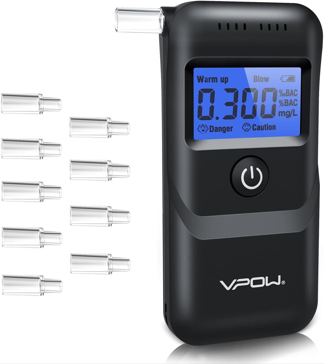 VPOW Breathalyser Alcohol Meter with Digital Blue LCD Display