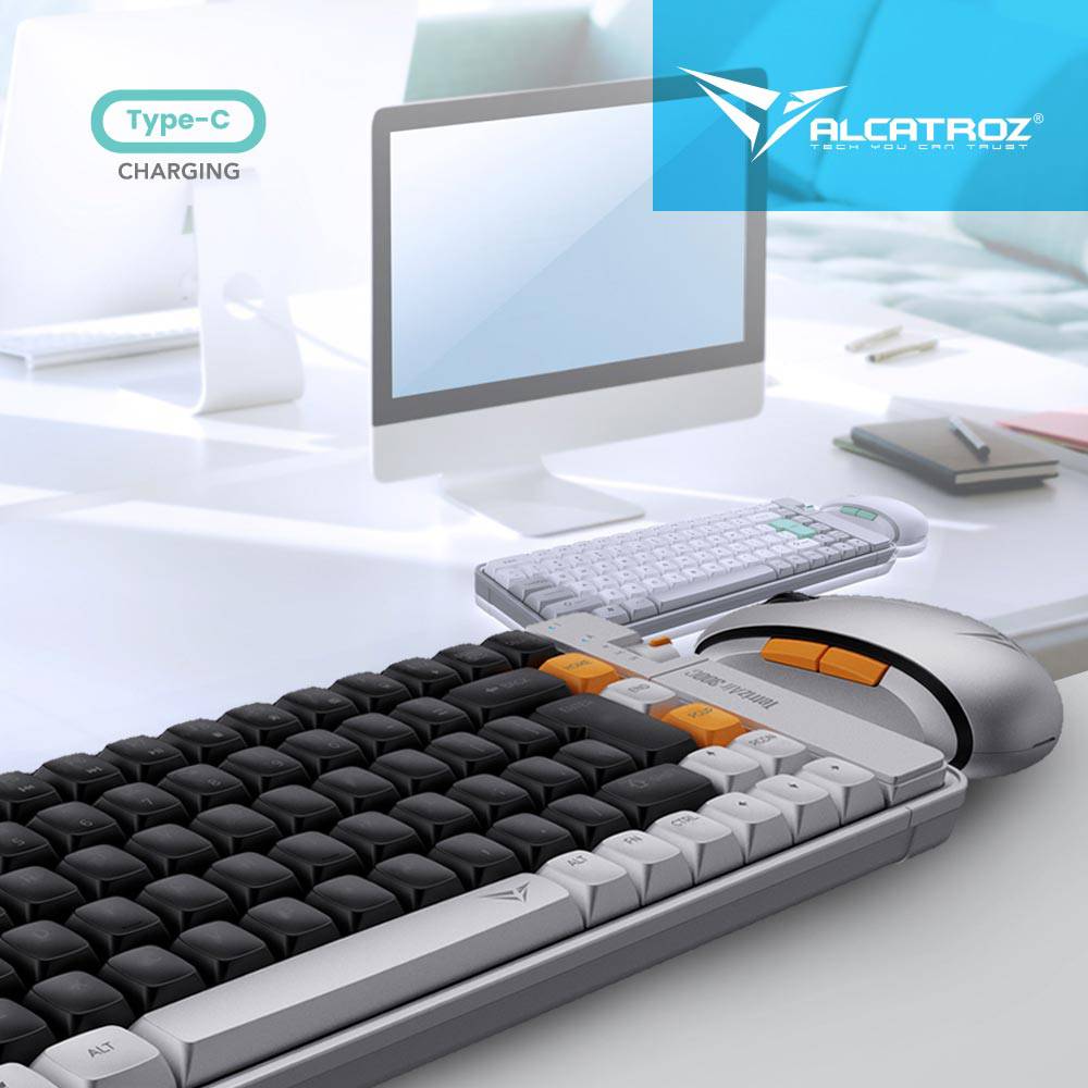 Alcatroz Keyboard & Mouse 2.4G+BT Combo 84K Tetriz Air 300C Autumn Black