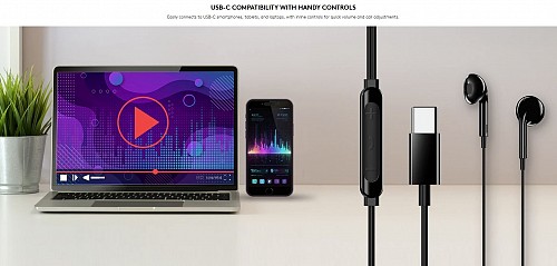 Genius Mobile Headset In-Ear USB-C Inline Control HS-M365 White