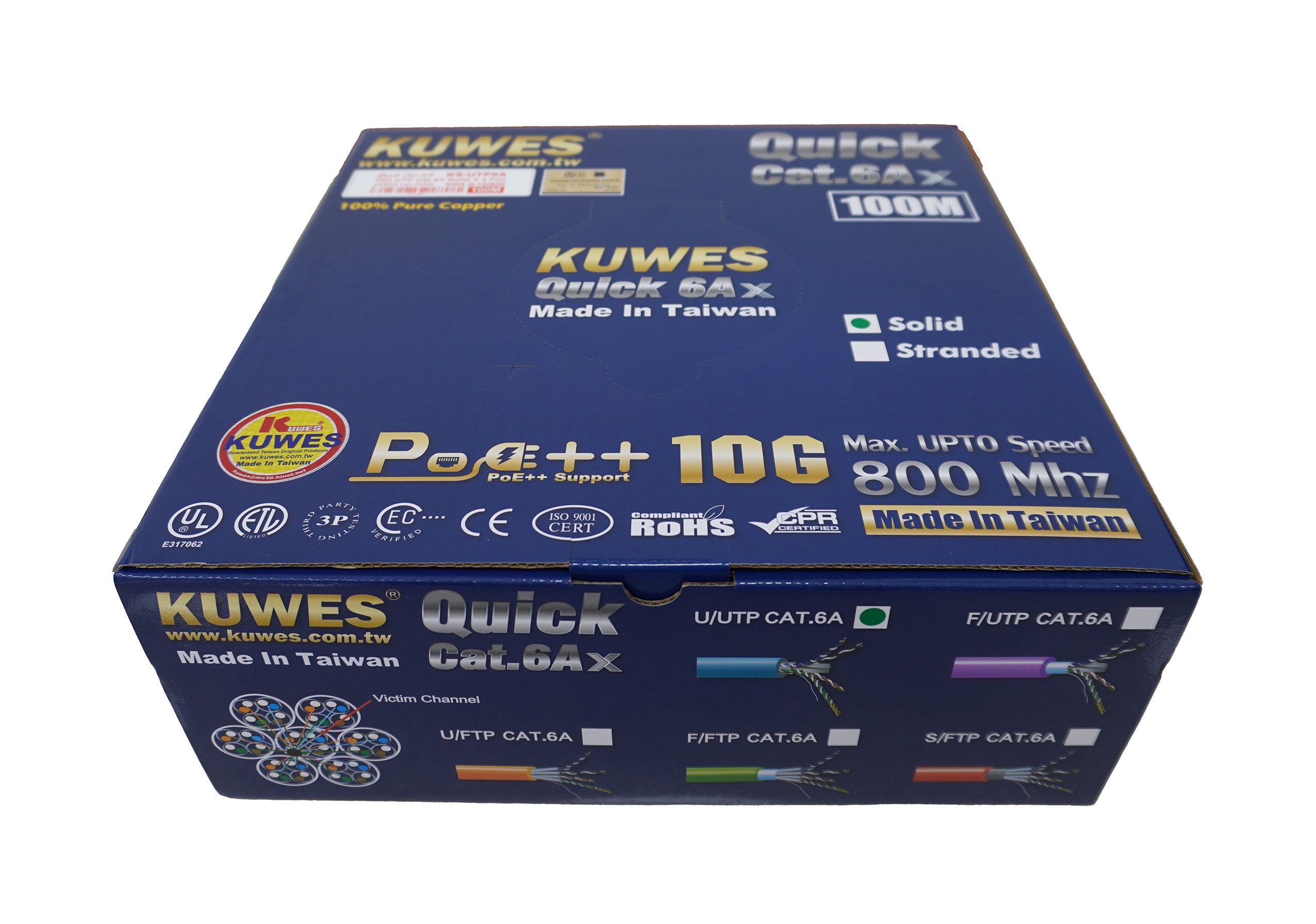 Kuwes CAT6A UTP Pure Copper Indoor 100m Grey