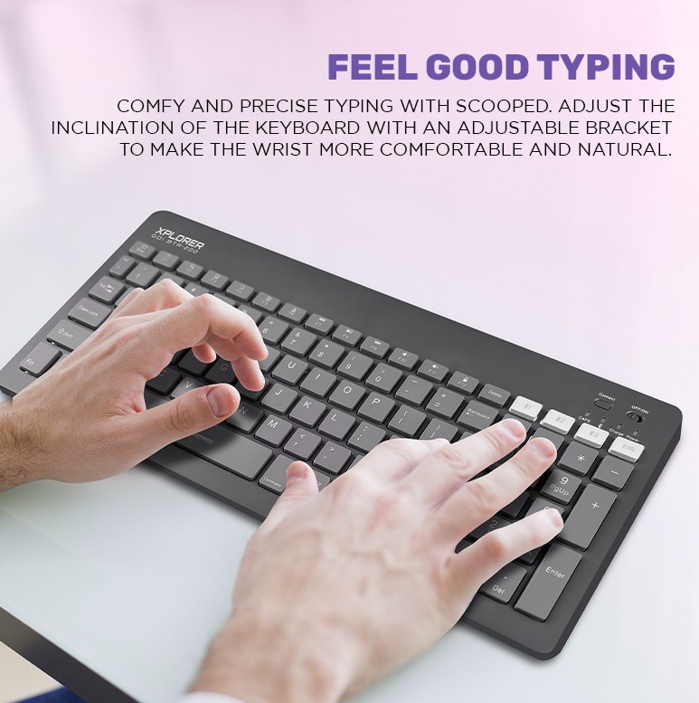 Alcatroz XPLORER GO! BTR 200 Wireless Mini Keyboard 2.4G+BT Slate Black