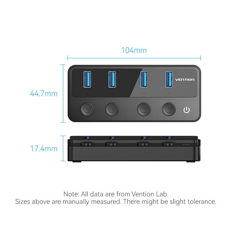 Vention HUB USB-C 4 x USB3.0 with Indiv.Power Switches 1.0m CHWBF