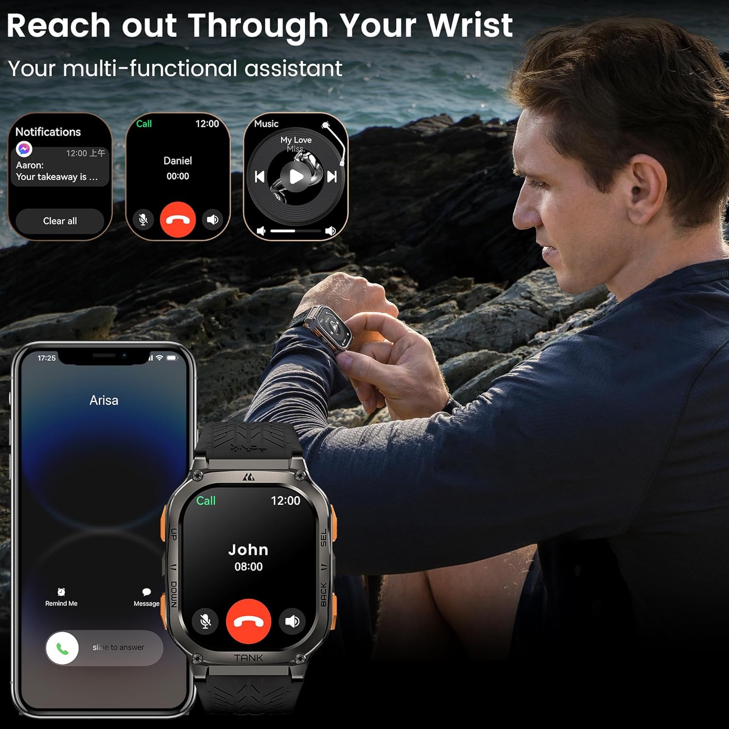 Kospet TANK M3 ULTRA Rugged Smartwatch GPS Silicone Black