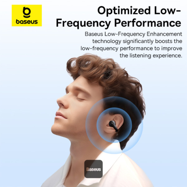Baseus Headphones Open Ear AirGo 1 Ring Black