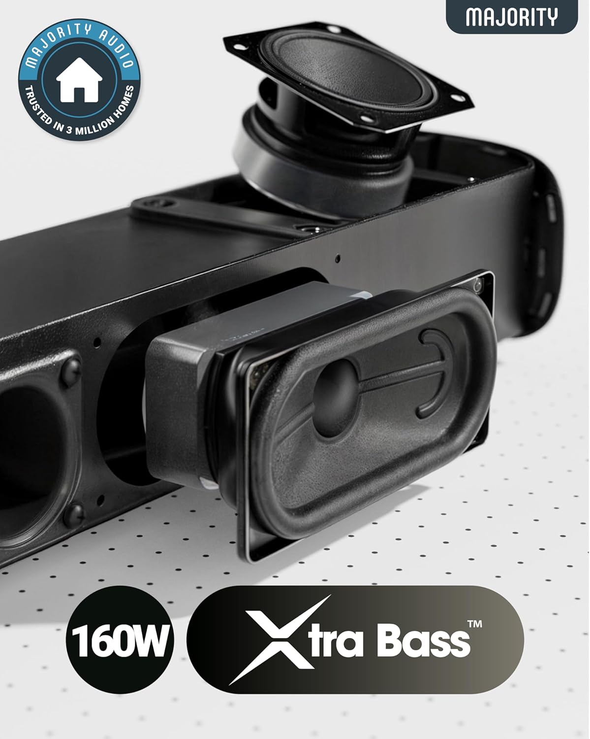 Majority ELIAS Soundbar Dolby Atmos 160W 2.0.2 Dual Upfiring Speakers BT-HDMI