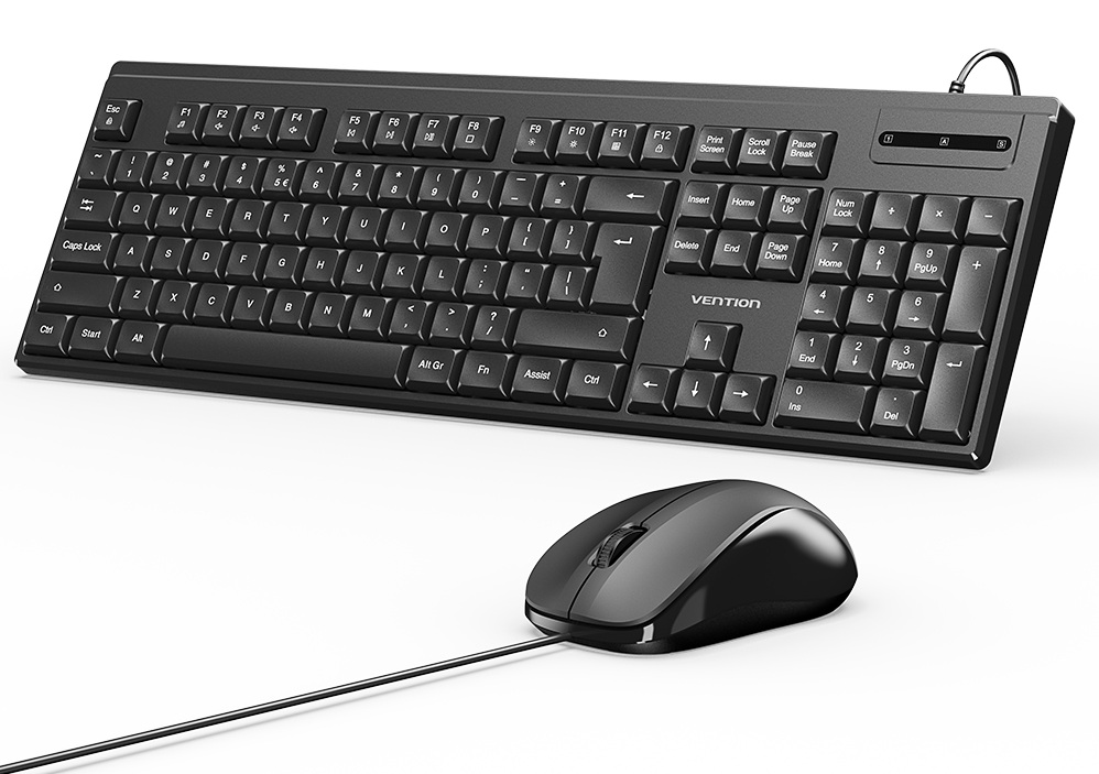 Vention Keyboard and Mouse Combo Wired Silent Slim Full Size KTYBG-EN