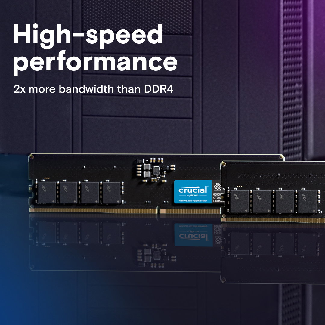 Crucial RAM DIMM DDR5 5600 16GB Desktop Memory CT16G56C46U5
