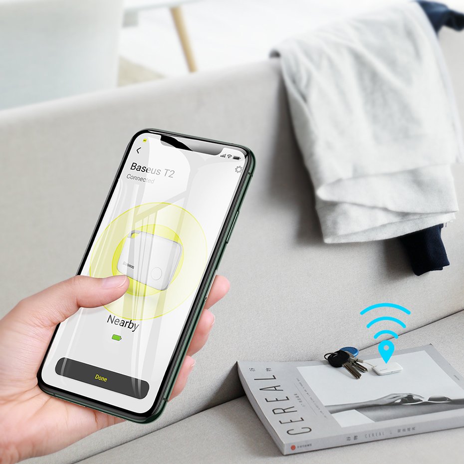 Baseus Intelligent T2 Keychain Anti-Loss Device White