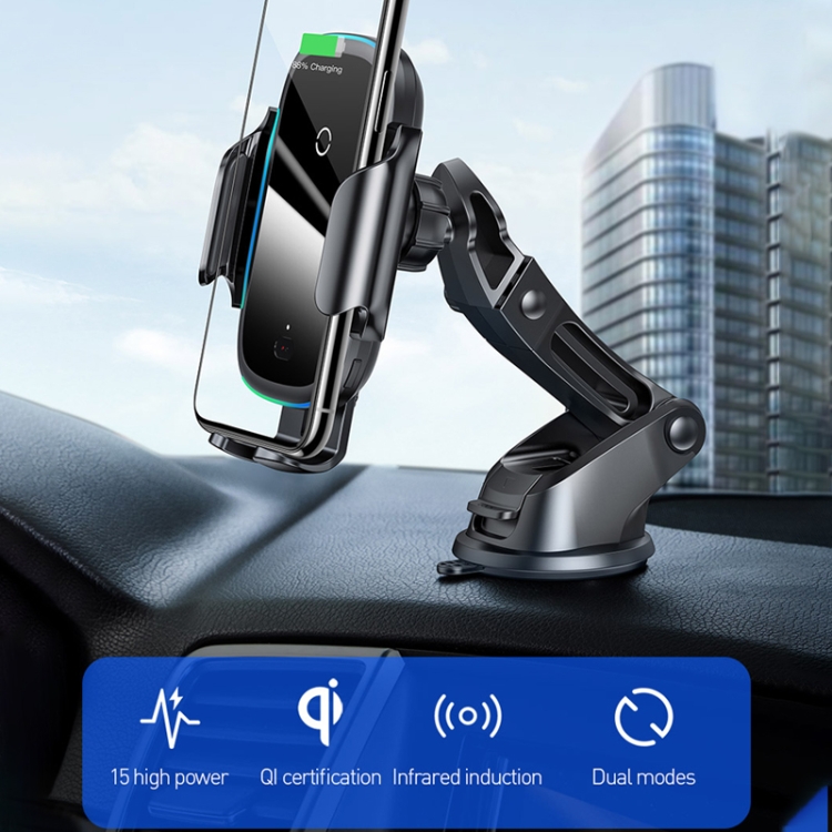 Baseus QI 15W Wireless Car Charger with Dash & Air Vent Mount