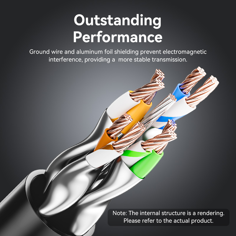 Vention NETWORK Cable Cat8 STP Rotate Right Angle Slim 1.0m Black IKLBF