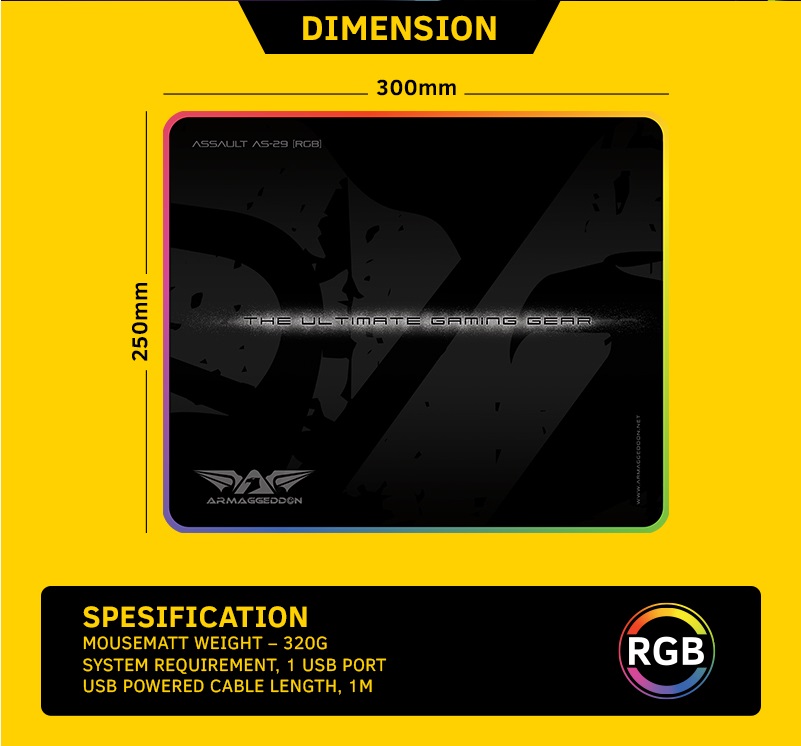 Armaggeddon AS-29R Pro Gaming RGB Mousepad