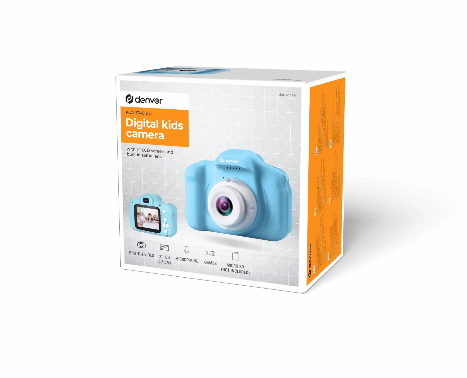 Denver Kids Photo Digital Camera 40MP with 5 Games KCA-1340BU Blue