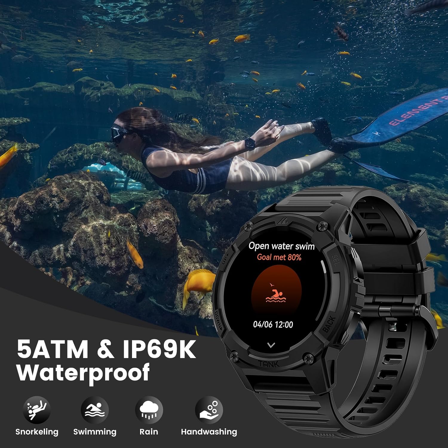 Kospet TANK S2 Rugged Smartwatch GPS Silicone Black