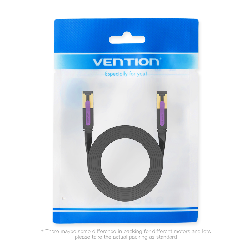 Vention NETWORK Cable CAT7 Flat 3.0m Black ICABI