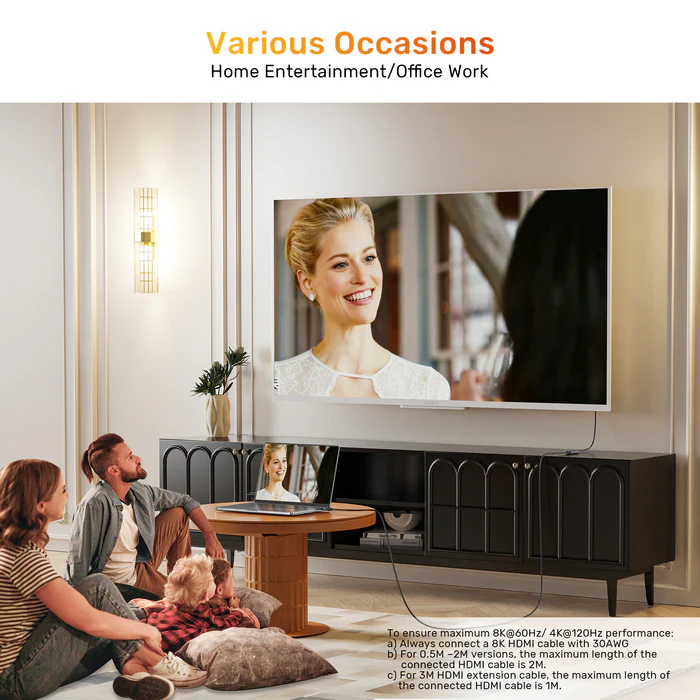 Unitek HDMI Extension 2.1 Male to Female 3.0m 8K60Hz C11091A