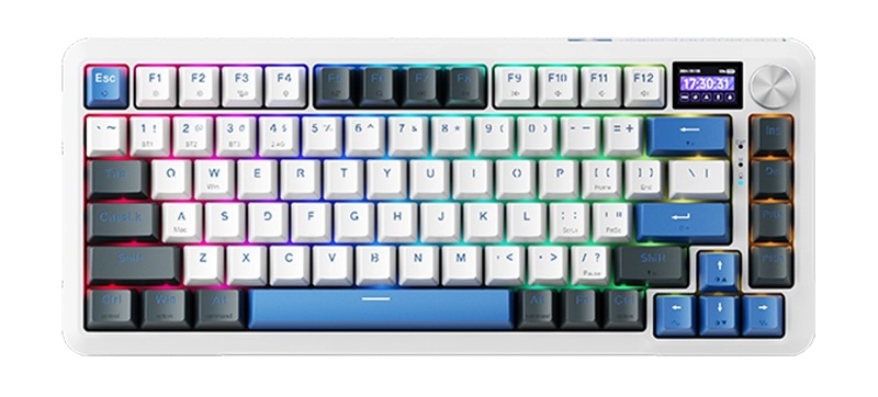 Machenike Wireless Gaming Keyboard ,Wired,Bluetooth,2.4G, Linear Silver Switches,4000 mAh battery, K500F-B81