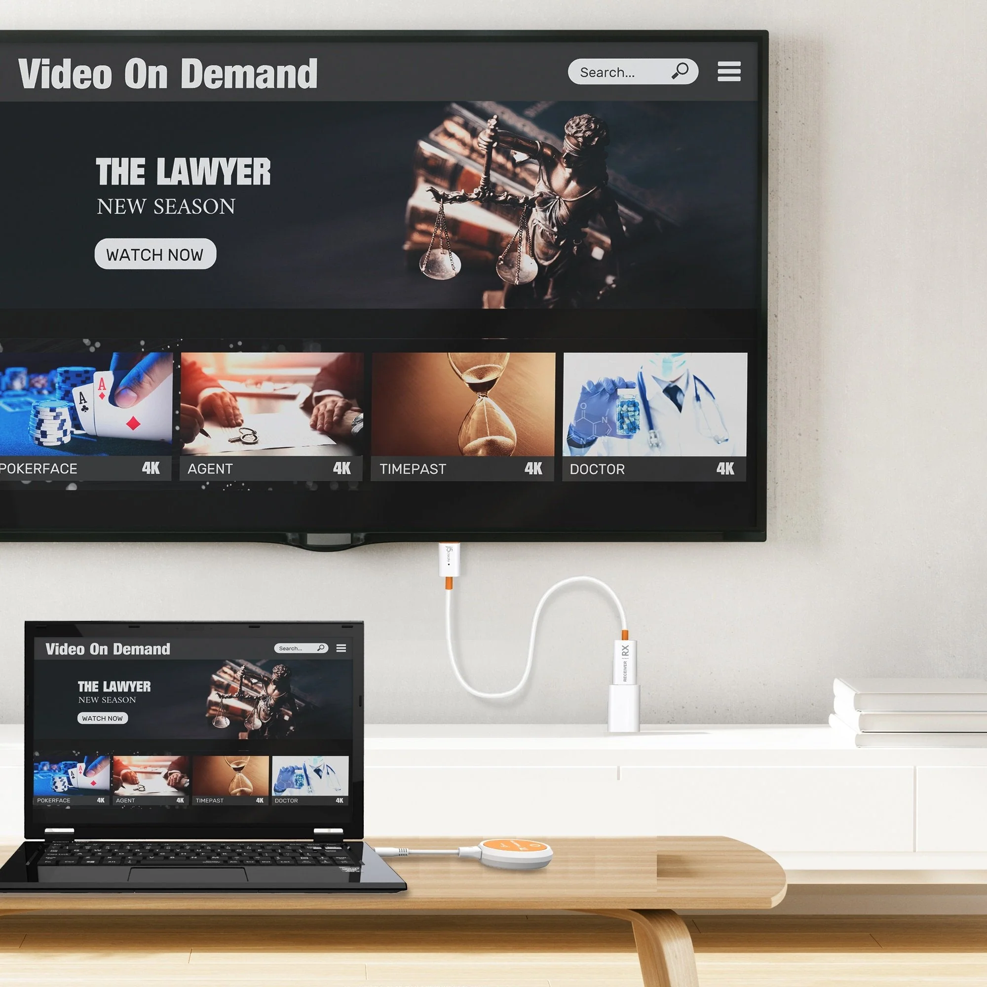 j5create Screencast Wireless Display Extender USB-C to HDMI Transmitter/Receiver 1080p JVAW62