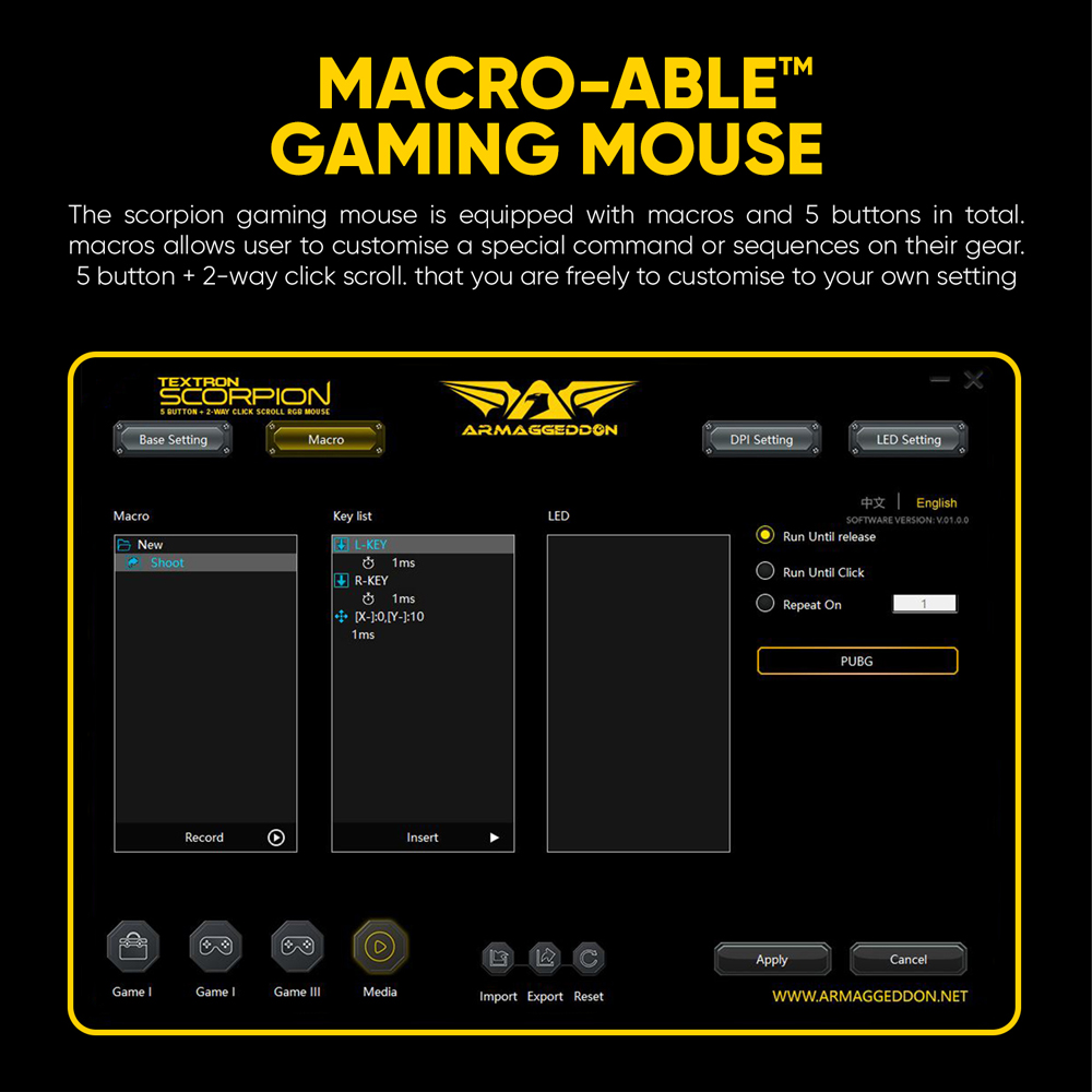 Armaggeddon Gaming Mouse Wired SCORPION 7 Lite