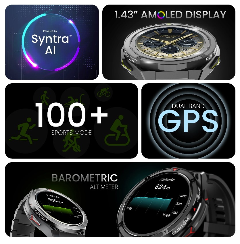 HiFuture Adventure GPS SmartWatch ACTIVE Black/Red