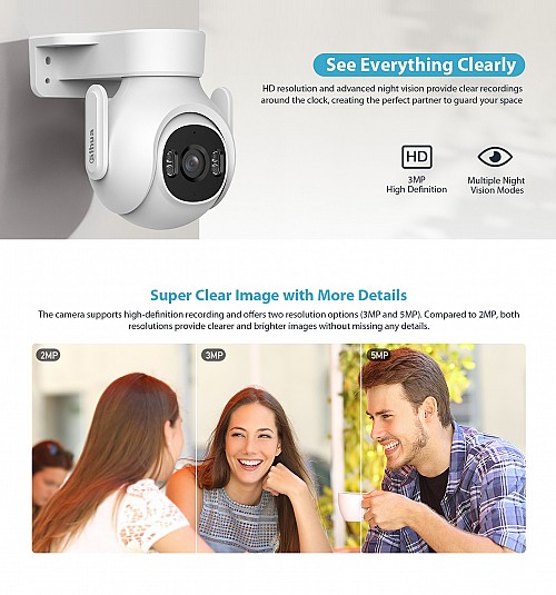 Dahua IP 3.0MP 3.6mm Wifi PT Dome Dual Illumination P3B-PV