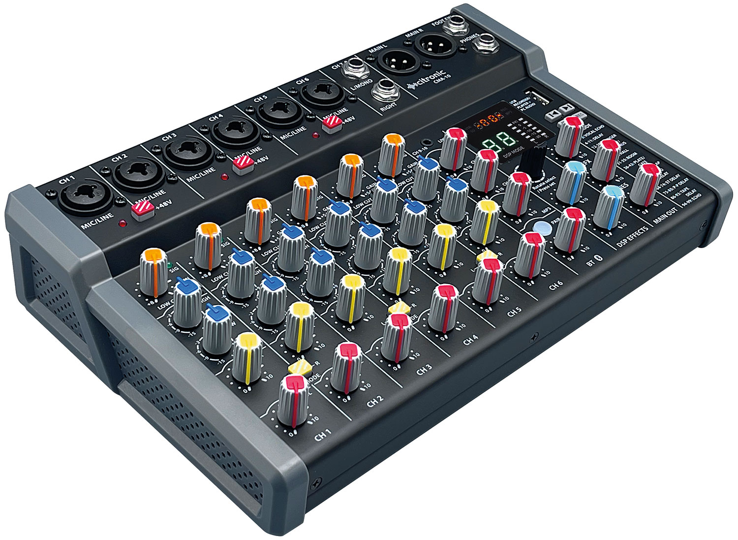 Citronic CMA-10 8ch Mixer with DSP/BT/PC/USB Play-Rec 170.866UK