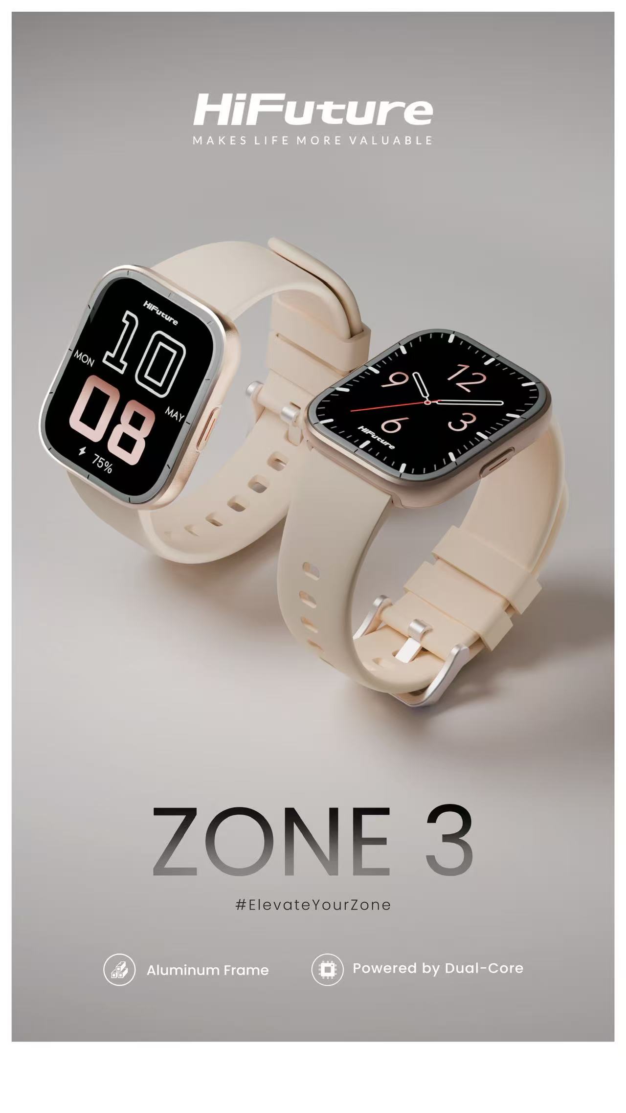 HiFuture Fashion SmartWatch ZONE3 Pink/Gold