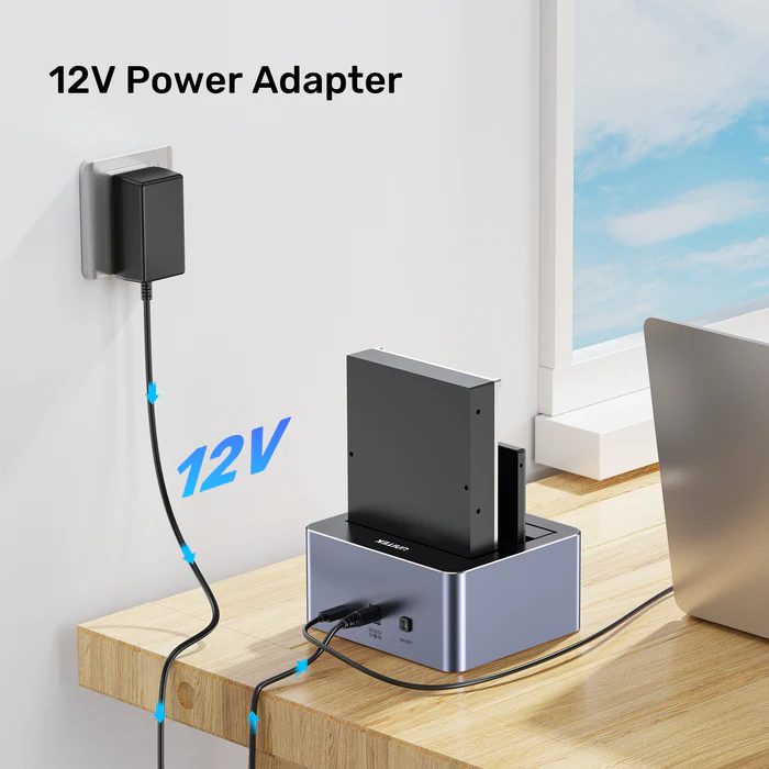 Unitek HDK SATA6G Dual Bay HDD Docking Station Alum 10Gbps Grey Y-3027 (UK)