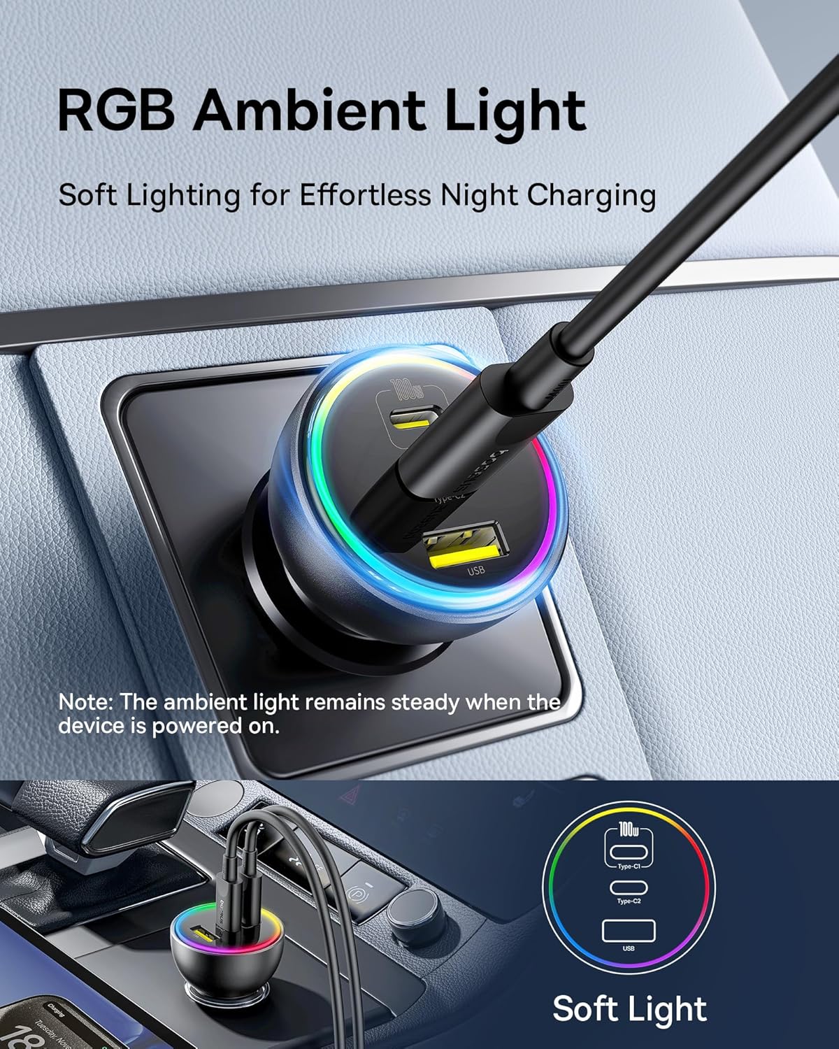 Baseus Car Charger 152.5W 2C + 1U incl 100W Cable