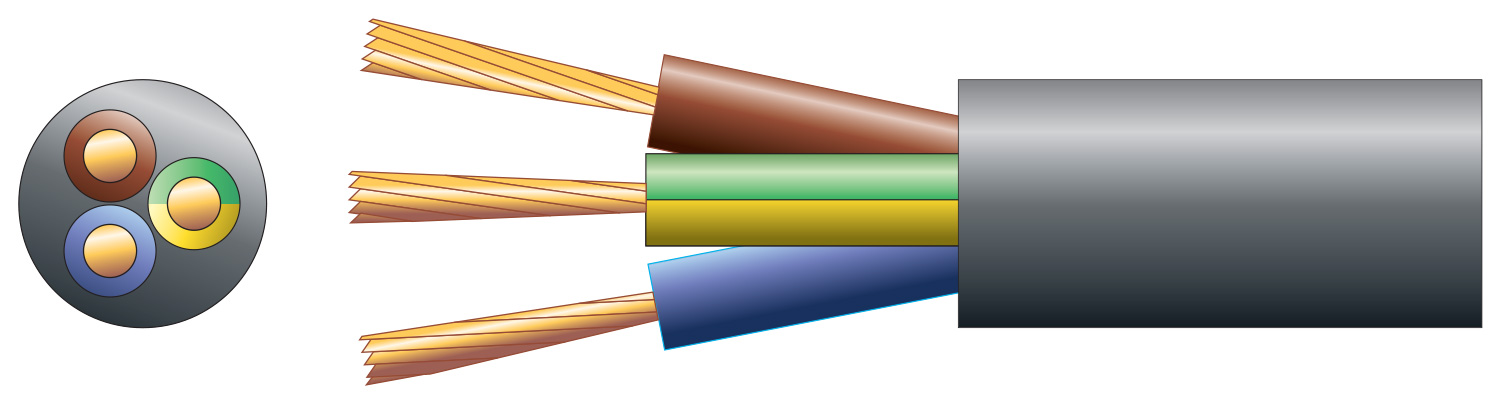 Mercury Mains Power Cable 3-Core 10A 1.0mm 100m Black 804.344UK