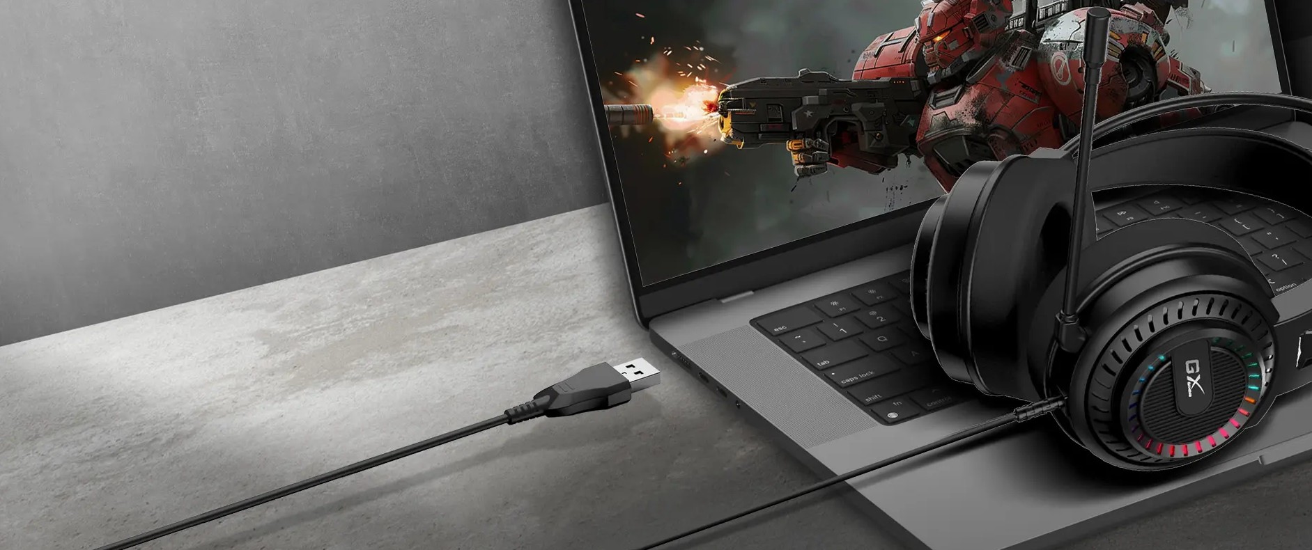 Genius Gaming Headset USB RGB Stereo 50mm HS-GX570U