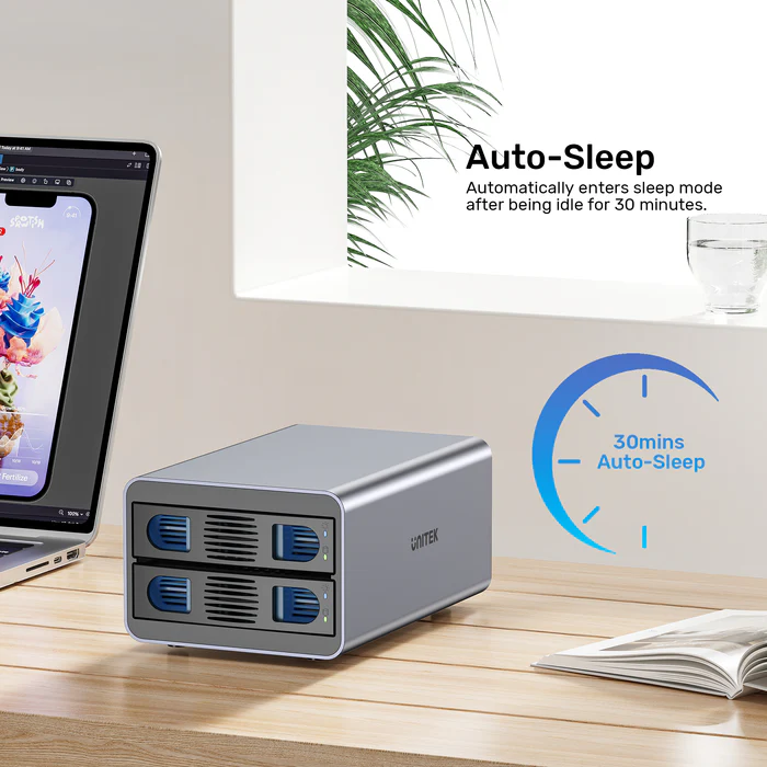 Unitek USB-C 2-Bay External SATA HDD Enclosure with RAID S1308C