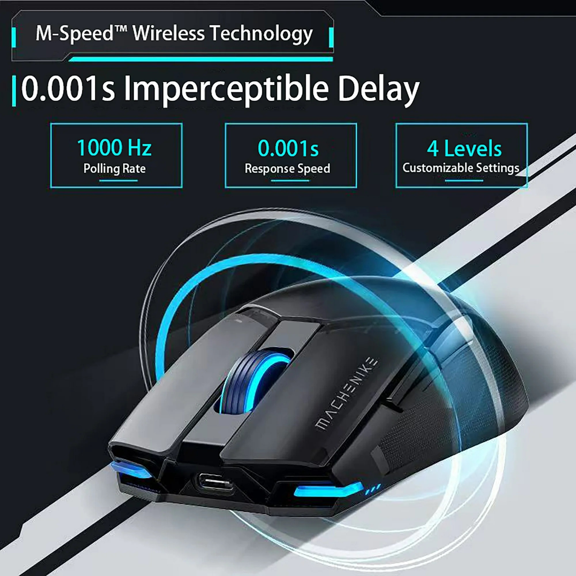 Machenike M7 Pro Wireless Gaming Mouse Blue