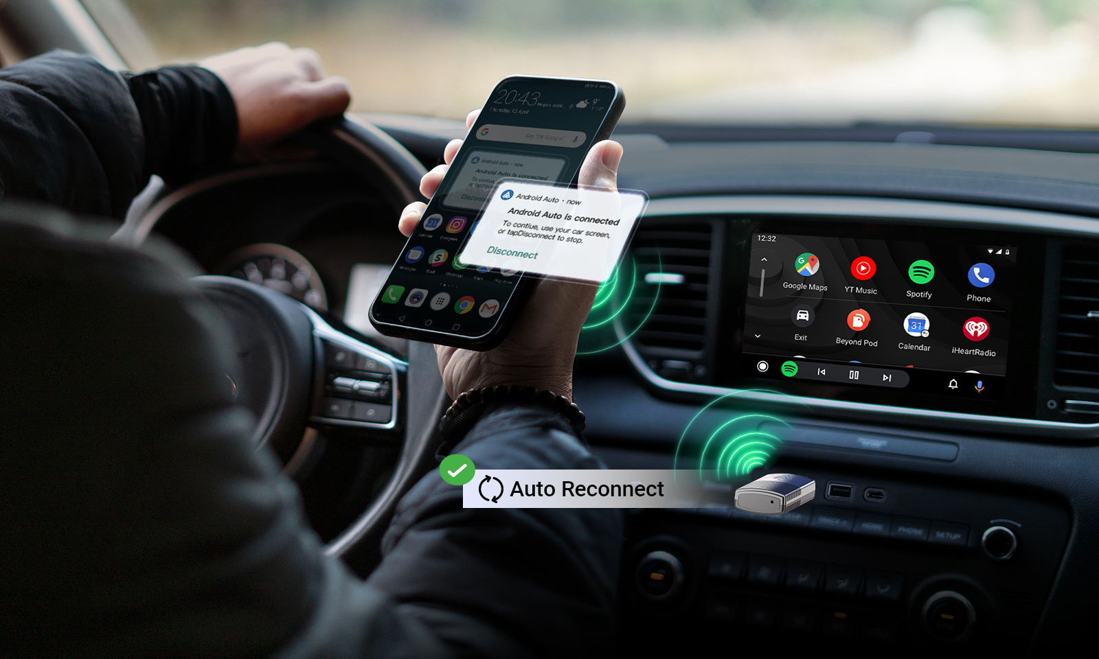MINIX CAR Wired to Wireless Android Auto USB Dongle CP86-AA
