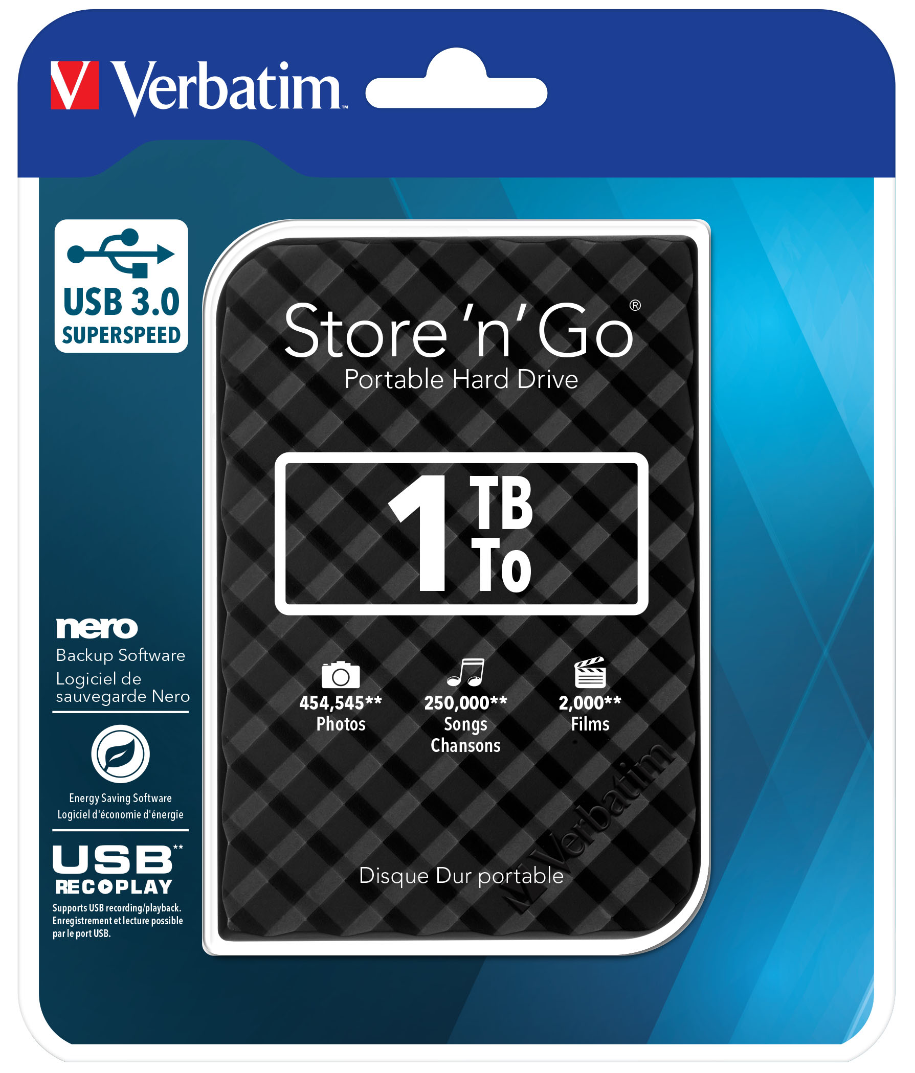 Verbatim HDD External STORE'N'GO 2.5'' USB3.0 Slim 1TB Black