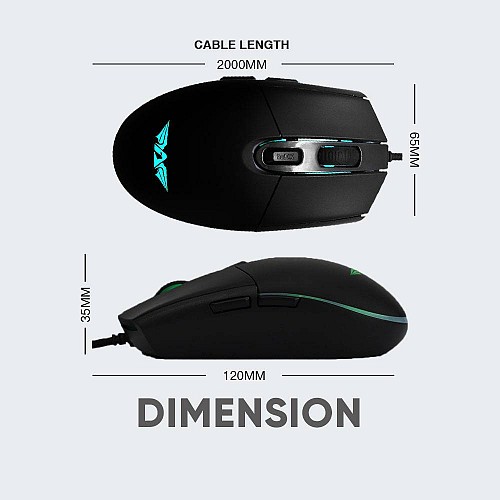 Armaggeddon Raven III Stealth Pro Gaming Silent Mouse