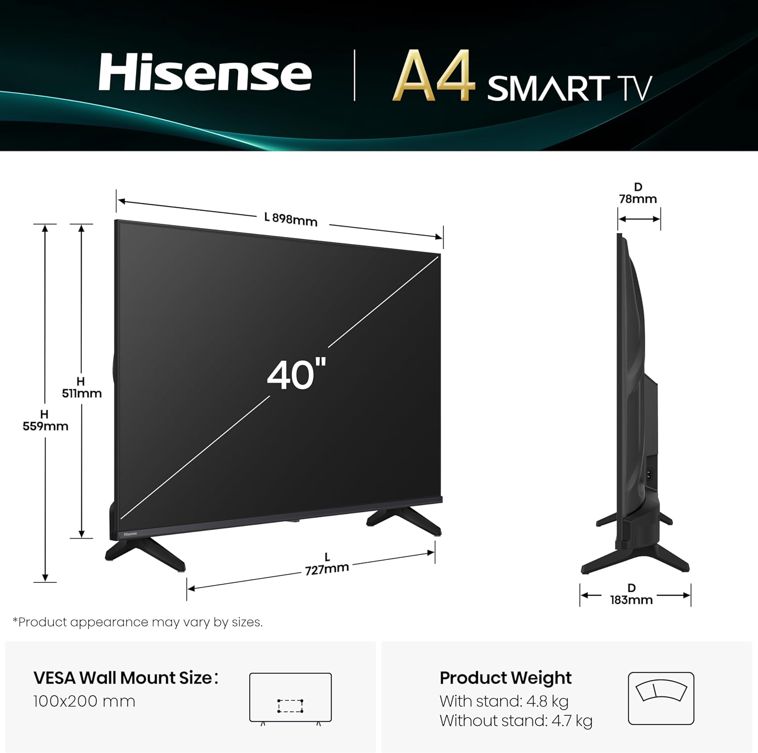 Hisense 40A4Q 40'' Full HD Smart LED TV
