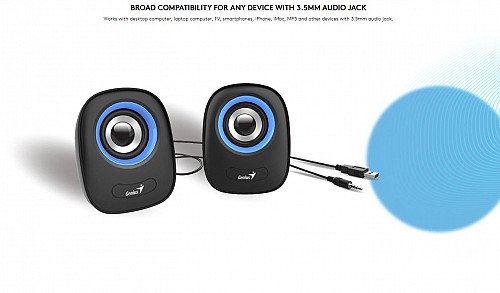 Genius PC Speakers 2.0 6W 3.5mm USB Powered Grey SP-Q160