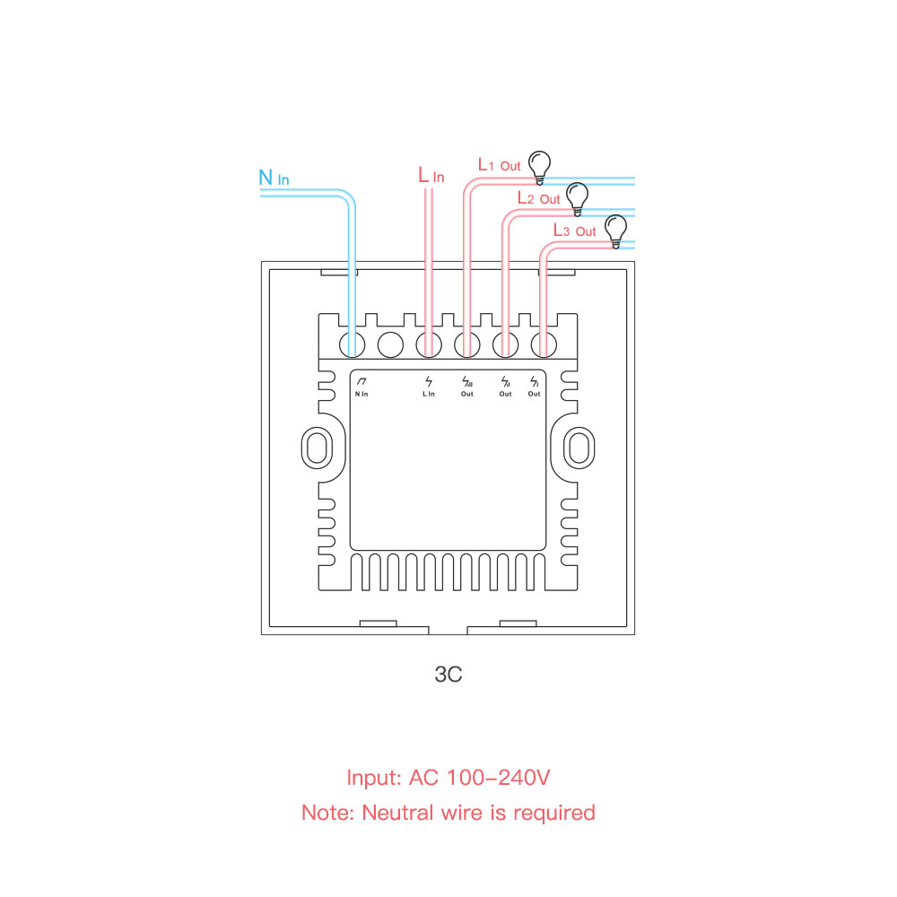 Sonoff T3 UK 3C WiFi Smart Wall Touch Switch Black