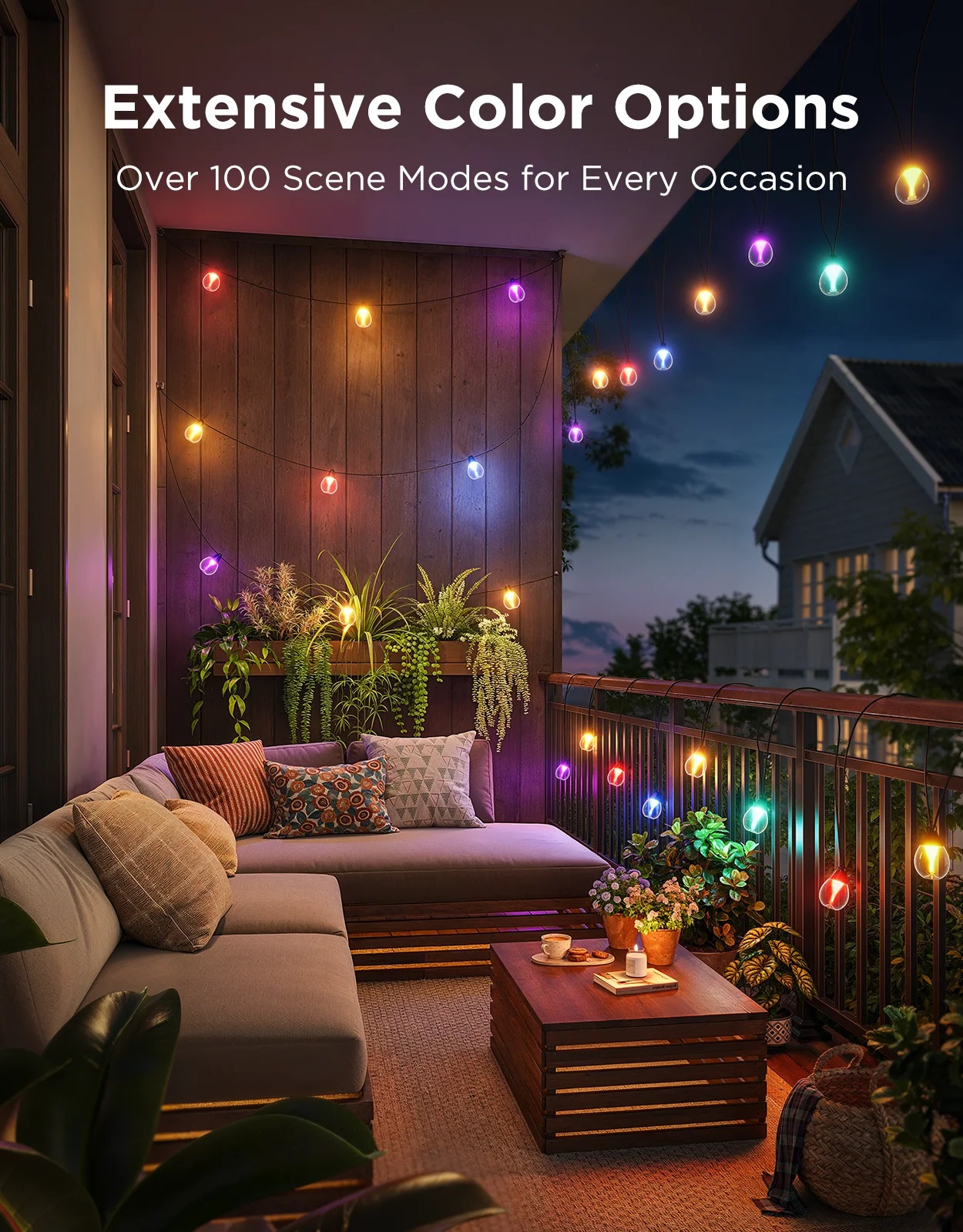 Govee Outdoor Smart String Lights RGBICW H7025CB1
