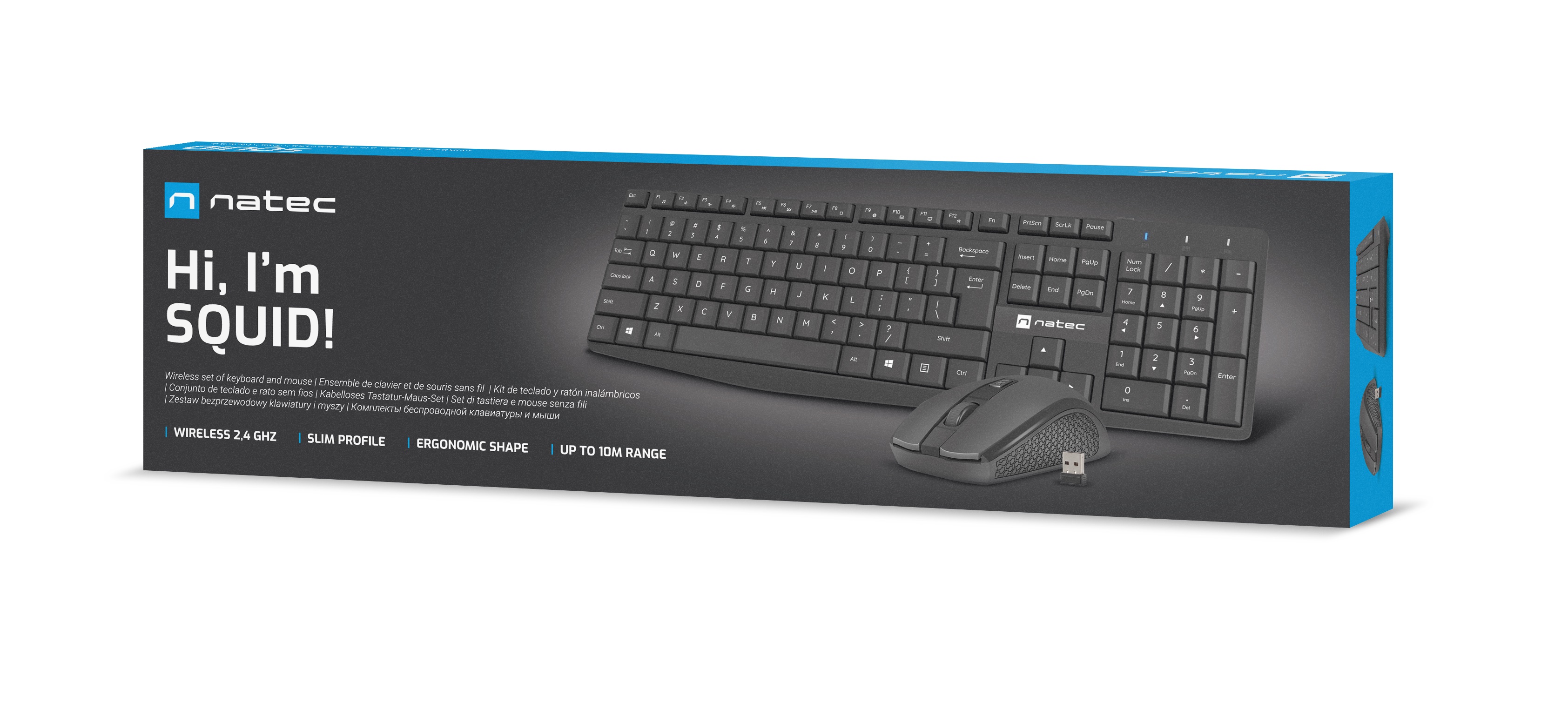 Natec SQUID Wireless Keyboard & Mouse Combo Black